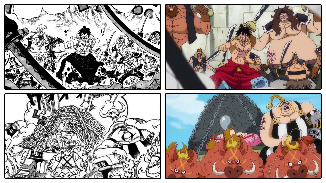 One Piece  Comparação Anime x Mangá do episódio 947